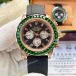 Rolex Daytona Green Diamond Watches Oysterflex Strap 40mm